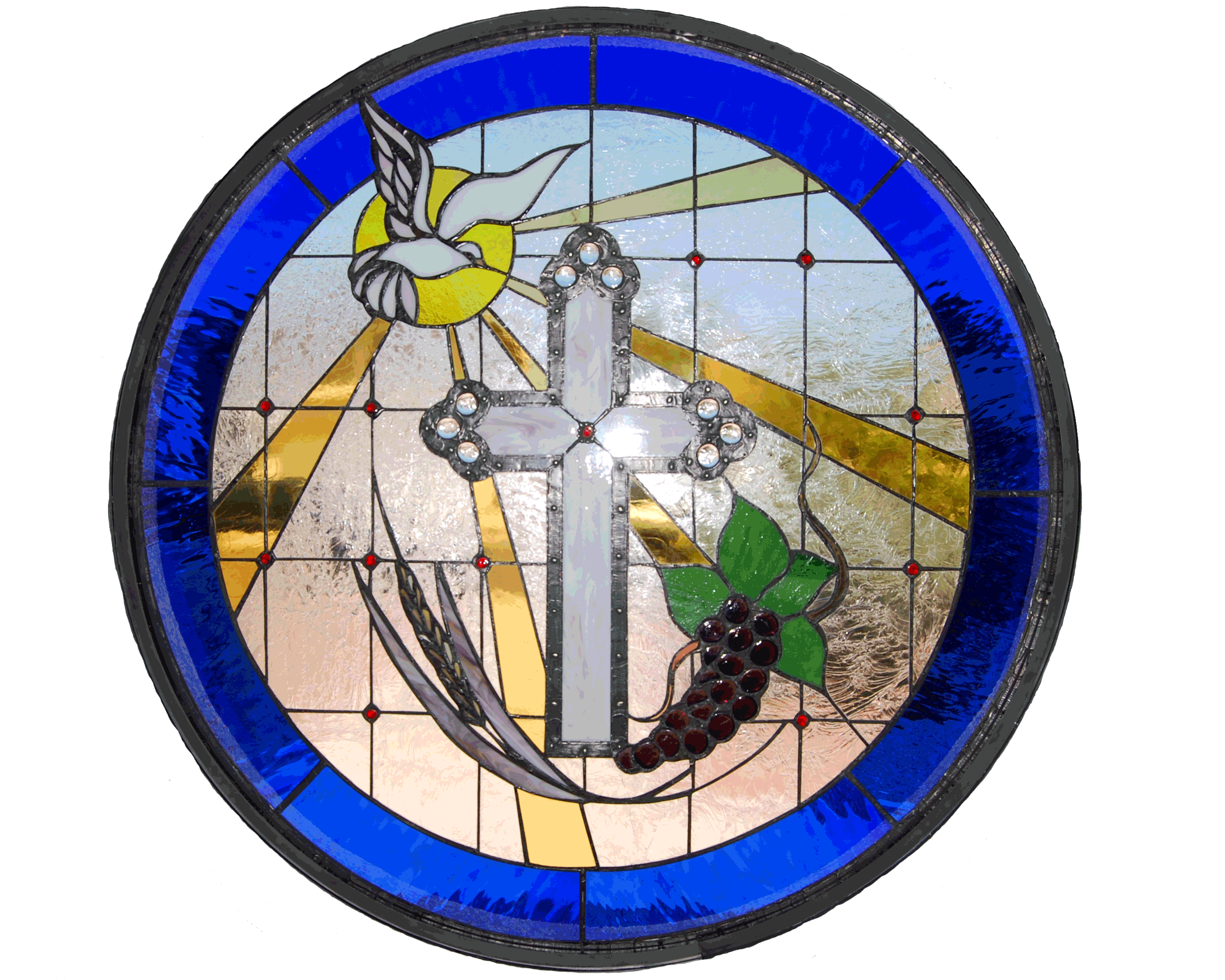 Mar Petors Assyrian Church, Stain glass window cross1, Glendale, Arizona USA