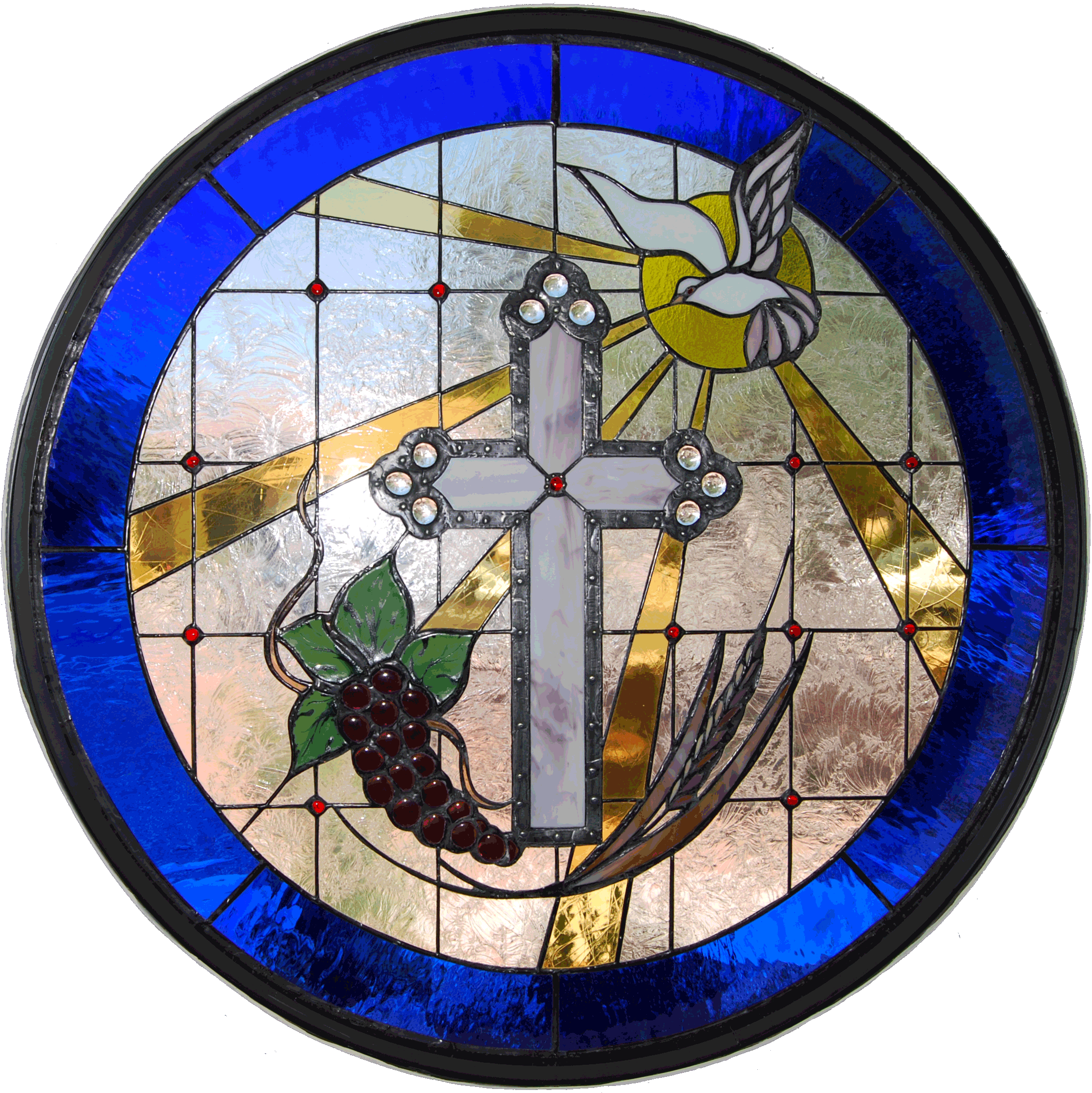 Mar Petors Assyrian Church, Stain glass window cross2, Glendale, Arizona USA