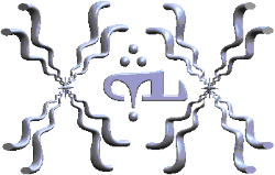 Allaha with Assyrian flags on both sides in silver