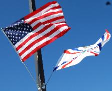 American-Assyrian flag in the parking lot of Mar Addai during its 60th Anniversary, 28 June 2009