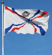 Assyrian Flag over the blue sky of San Jose California, By An Ashuria