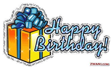 Happy Birthday, yellow box by a blue robbin