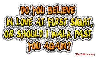 Do you believe in love at first sight or should I walk past you again
